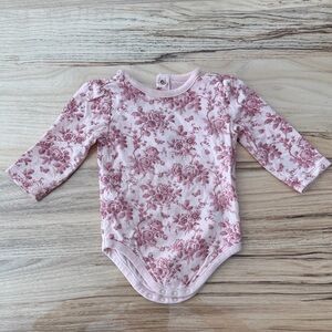 Janie and Jack size 6-12 Pink Floral Bodysuit